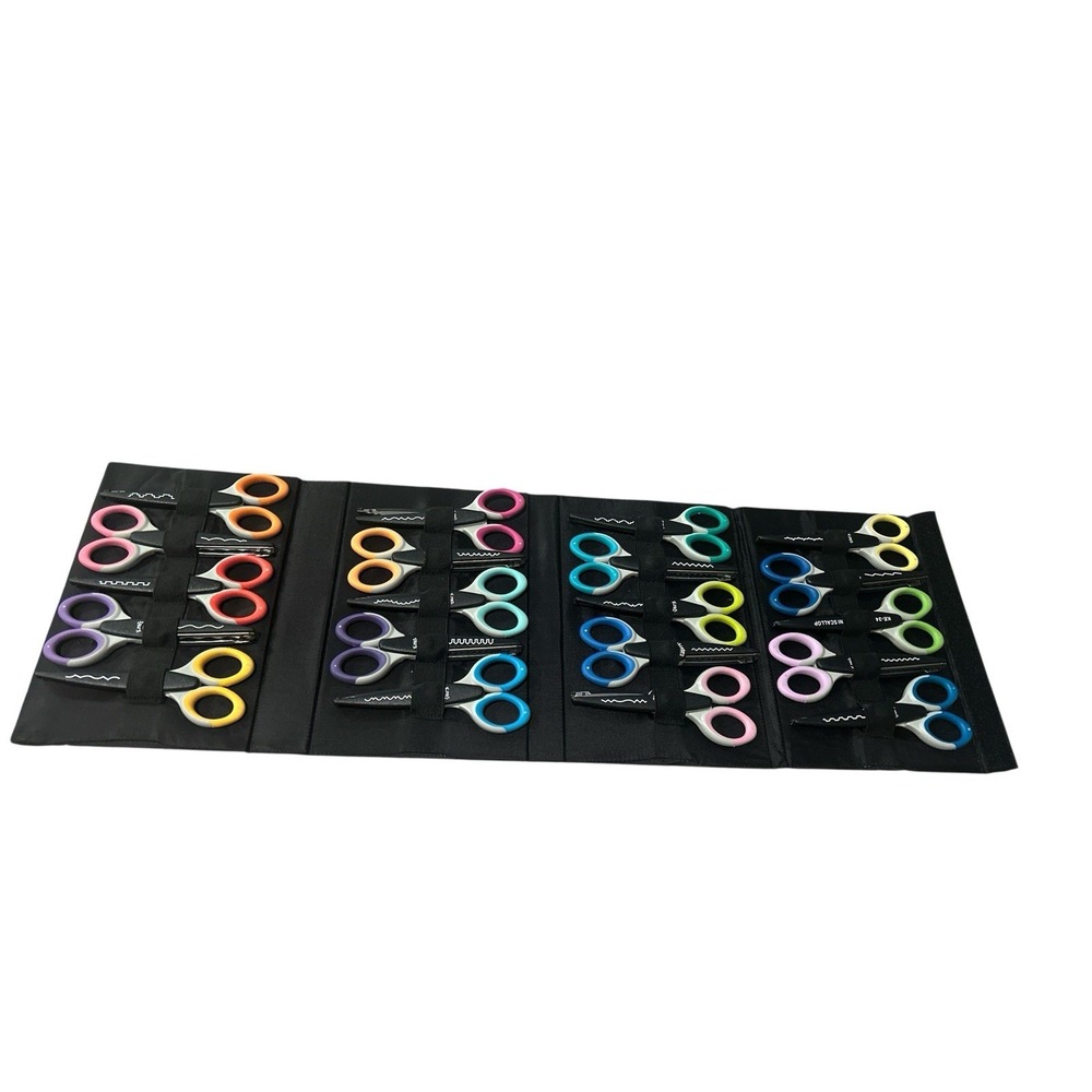 Set‎ of 20 Ultra Grip KRAFT Edgers Craft Scissors w/Stand & Carrying Case